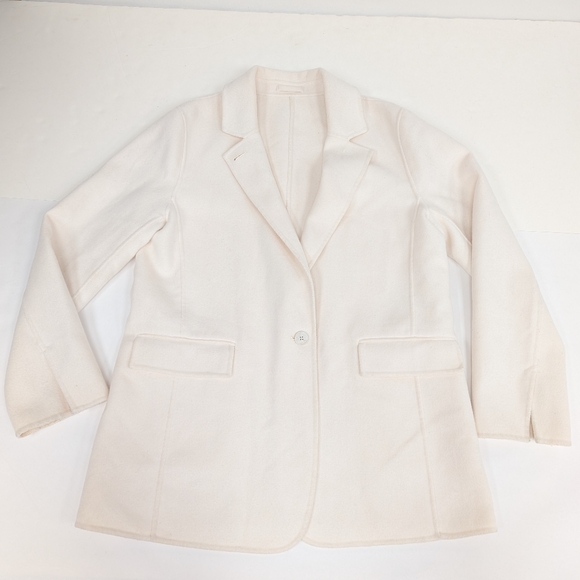 Banana Republic Cream Unlined Wool Blend Blazer Jacket Large - Picture 7 of 7